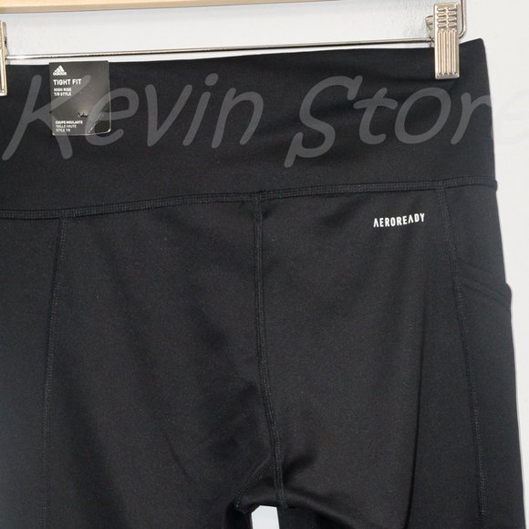 NWT BLACk adidas‎ Ladies' 3-Stripe Tight with Mesh - Picture 9 of 10